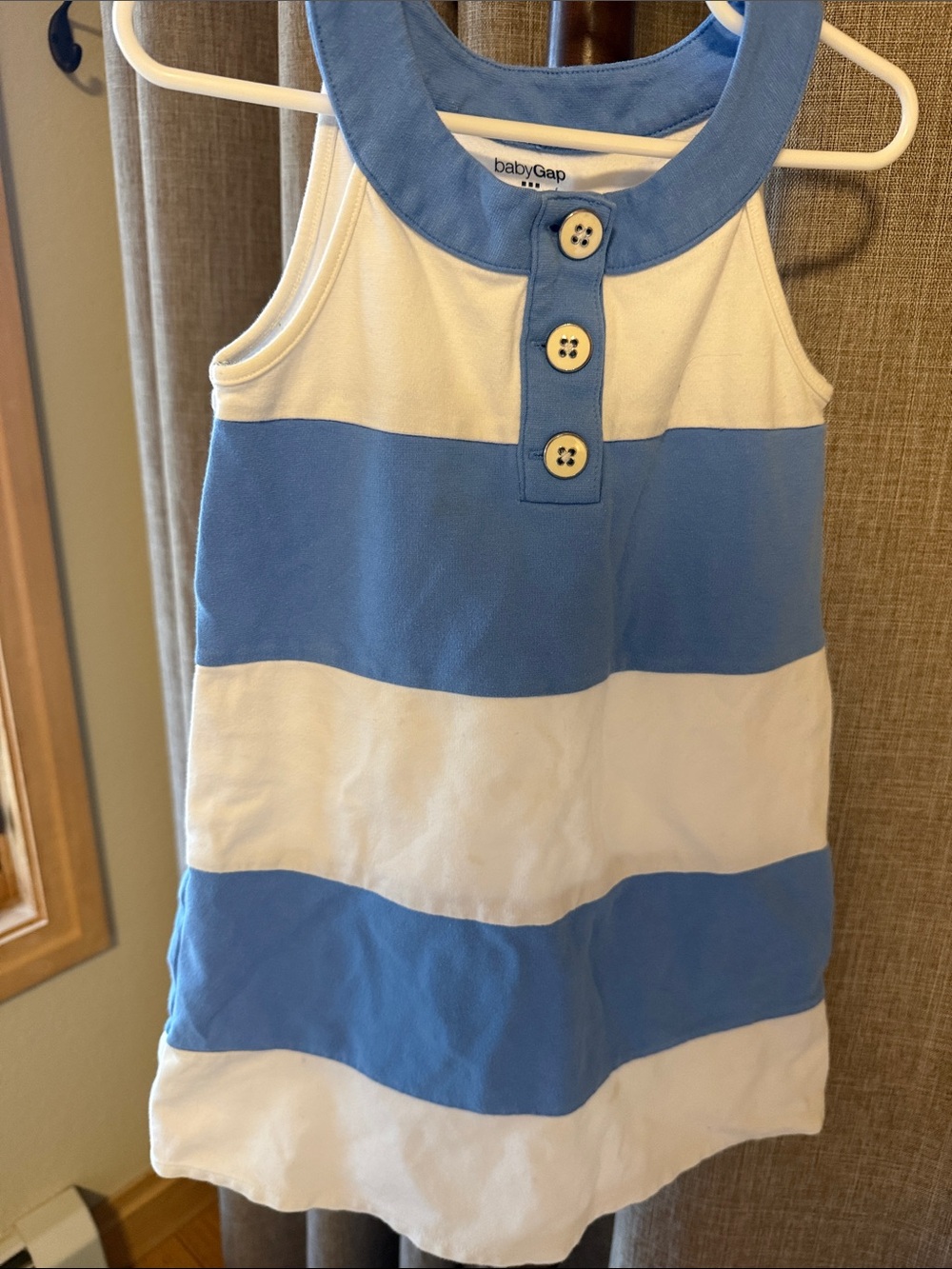 GAP Baby Gap Blue and White Striped Sleeveless Dress